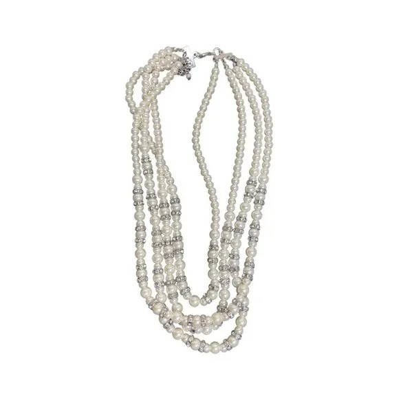 Vintage Faux Pearl Statement Necklace Chunky Beaded Bridal Necklace Mother Bride - Picture 7 of 12